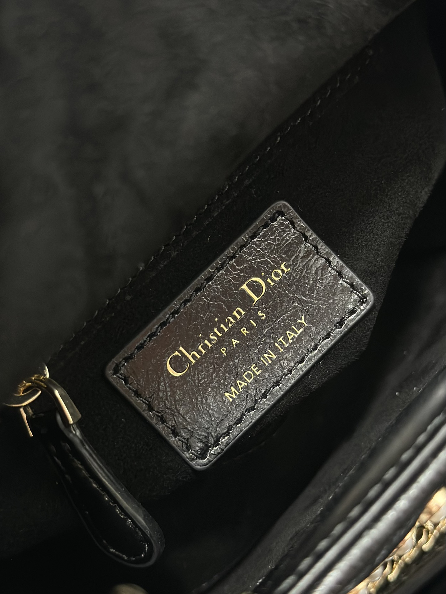 Mini Lady Dior Bag Black Calfskin Embroidered with Pearl Nail